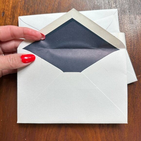 8ct Renner Davis Light Gray and Navy Lined Envelopes - Picture 7 of 13